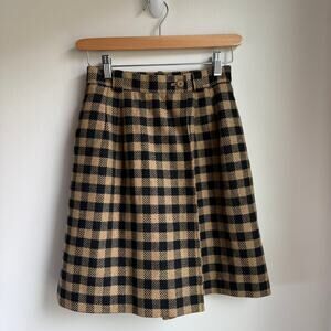 Vintage Munsingwear Plaid Wool Skort Penguin Logo Preppy Fall Sz 9